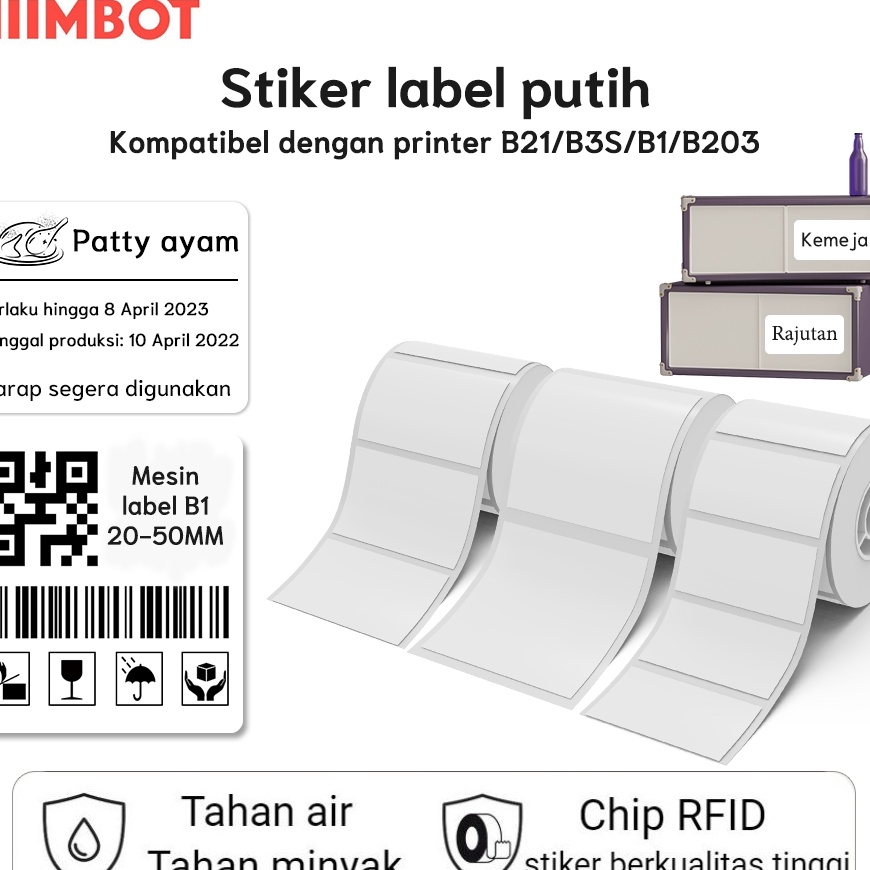 

Terbaru NIIMBOT B21B1B3S Kertas Stiker Label Termal Putih Lebar Pakaian Harga Komoditas Makanan