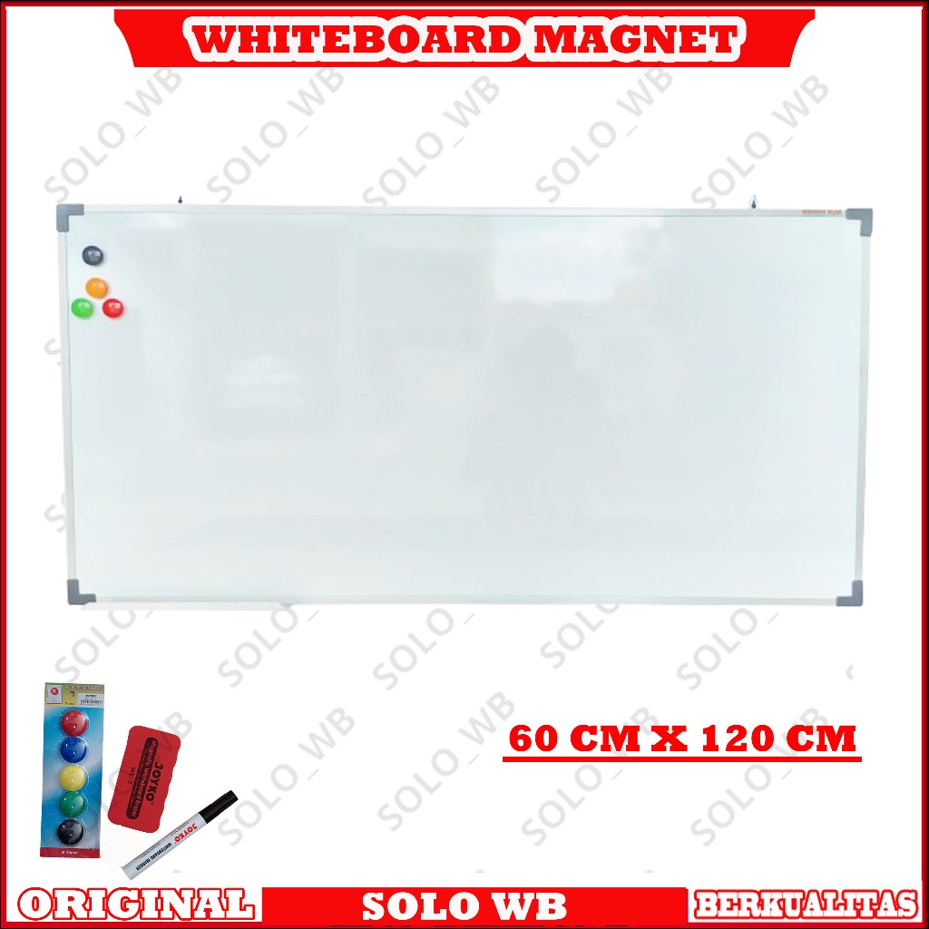 

Magnetic White Board / Papan Tulis Putih Magnet 60 x 120 cm