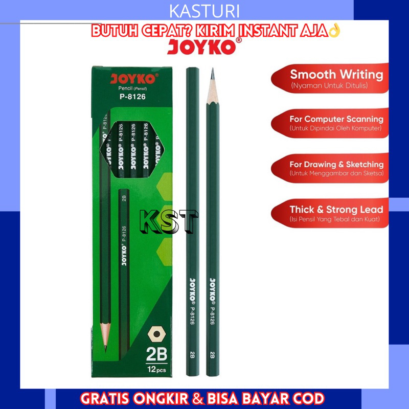 

Pensil Pencil Joyko P-8126 2B (12 Pcs) Pensil 2B