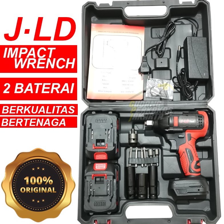 ART W14F JLD CORDLESS IMPACT WRENCH BRUSHLESS  MESIN IMPACT PEMBUKA BAUT ELEKTRIK 48V 2 BATERAI  bor