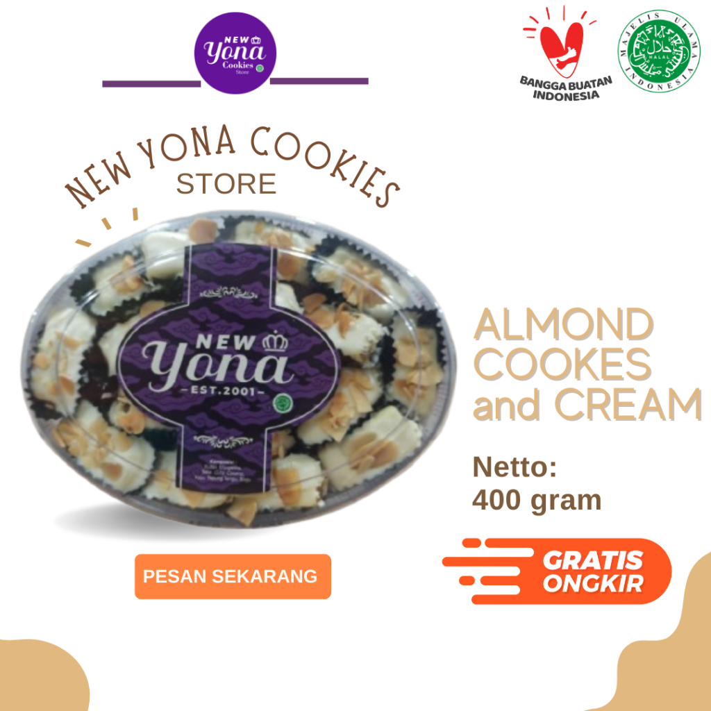 

Kue Kering Lebaran New Yona Cookies (ALMOND CREAM and COOKIES)