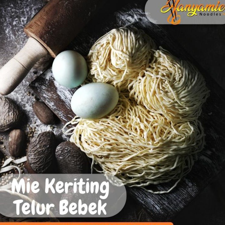 

COD Mie ayam bakmi mentah hanyamie dengan telur bebek isi 1 pcs