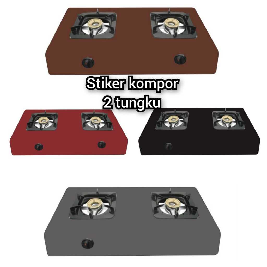STIKER KOMPOR GAS 2 TUNGKU MOTIF POLOS MARMET