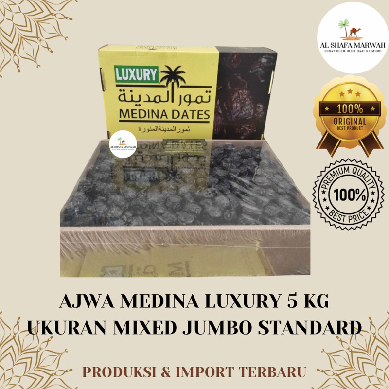 

Kurma Ajwa Madinah Luxury 5 Kg | Medina Luxury Dates 5 Kg | Ajwa 5 Kg | Ajwa Premium