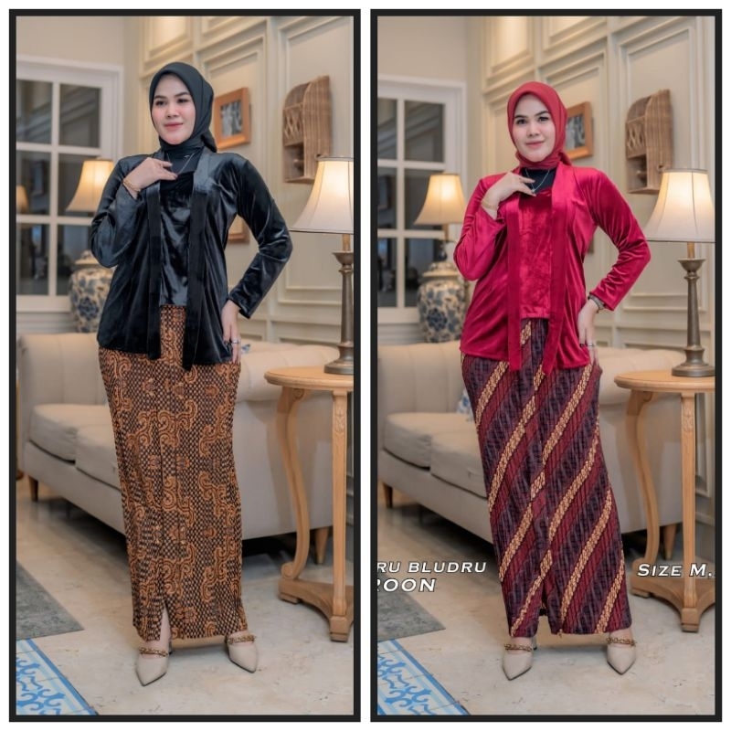 stelan kebaya kutubaru beludru / kebaya busui / kebaya Kartini / kebaya jumbo / kebaya modern
