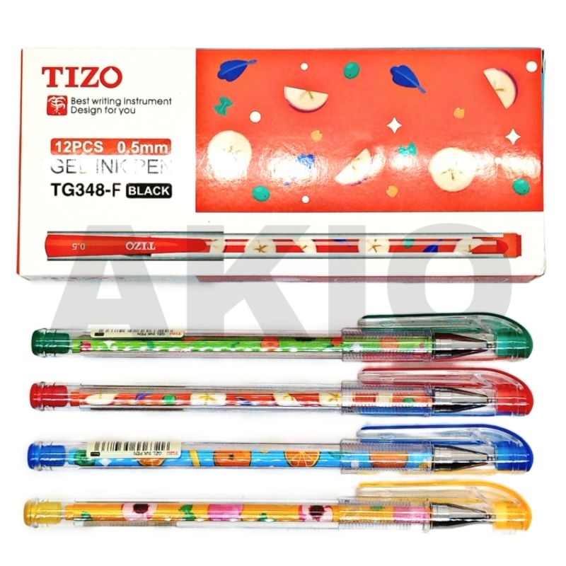 

Bolpoin Gel TIZO Karakter FRUITS BUAH Cute Lucu 0.5 mm TG348-F Pulpen Hitam Ballpoint Bolpen Pena Murah