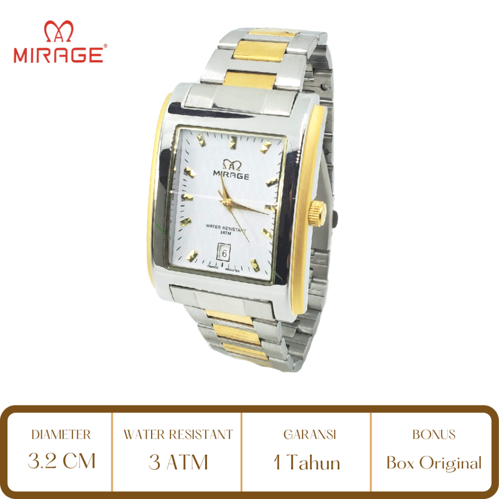 Mirage Watch Official Jam Tangan Pria Mirage Kombinasi 7379 BSP M
