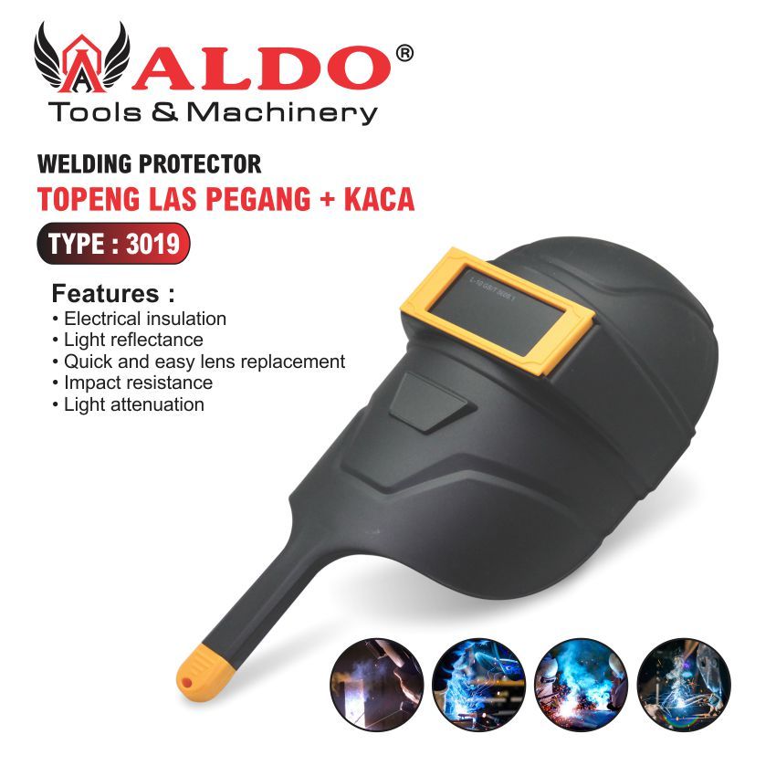 TOPENG LAS PEGANG + KACA 3019 / WELDING PROTECTOR MERK ALDO