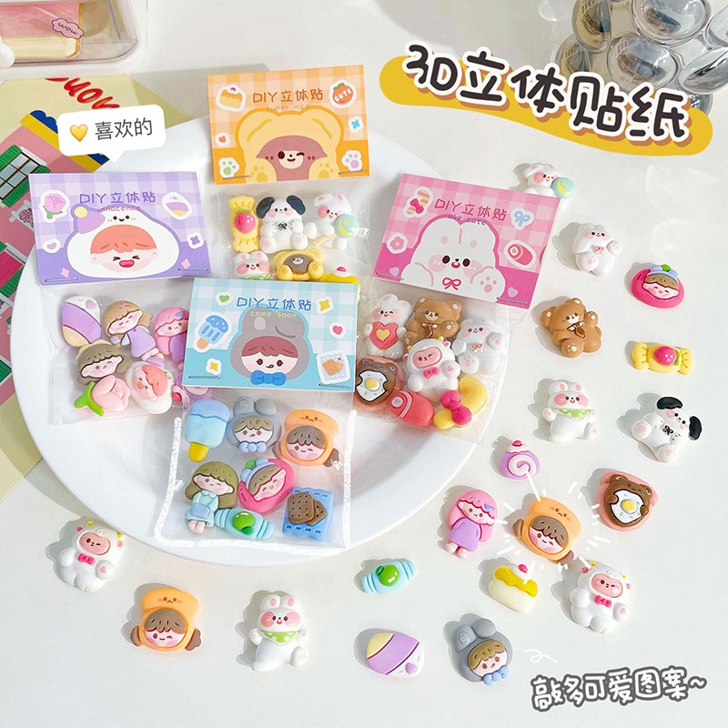 

DIY 3D sticker Stiker Timbul 7pcs Botol Minum Tumbler Karakter Lucu