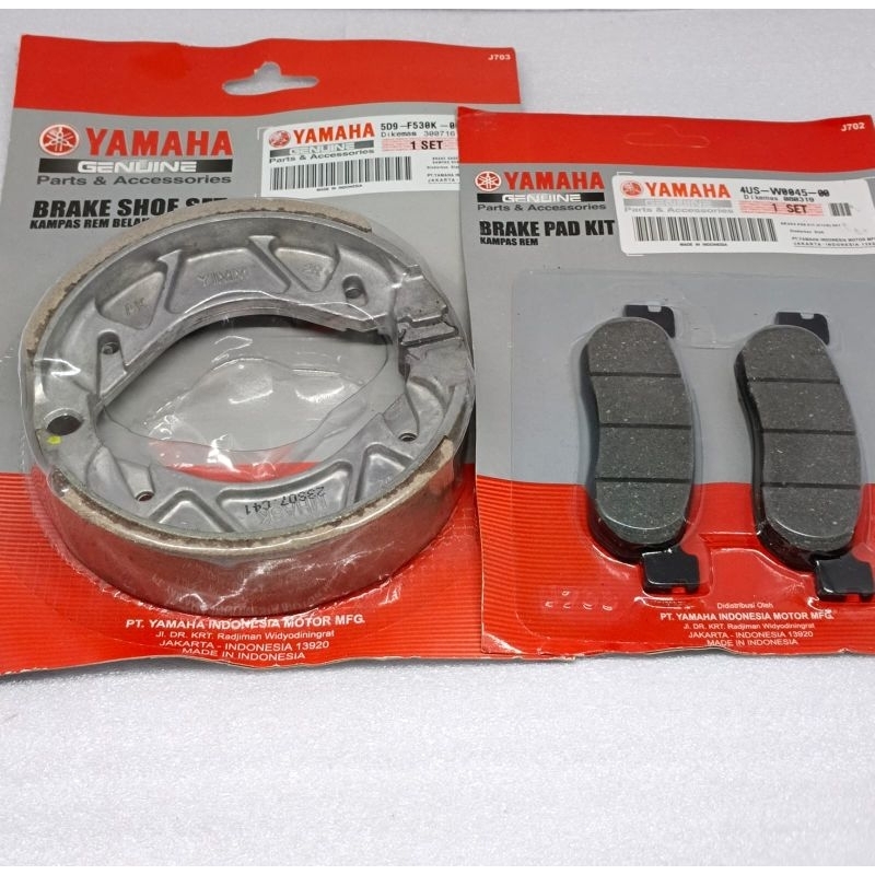 Kampas 4US/5D9 Kampas rem set depan belakang Jupiter z burhan Scorpio z  ori YGP