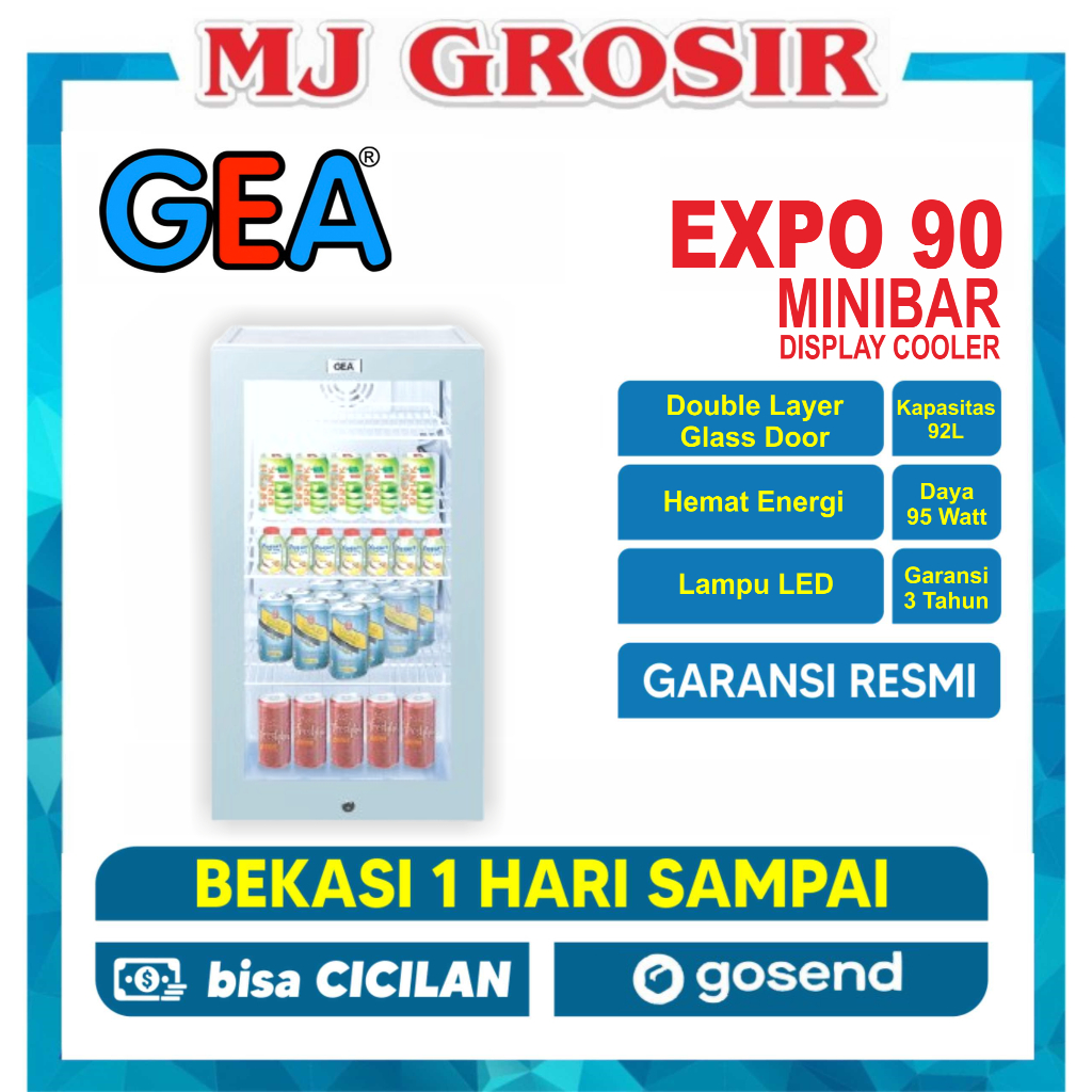 SHOWCASE GEA EXPO 90 DISPLAY COOLER KULKAS MINUMAN MINI LOW WATT