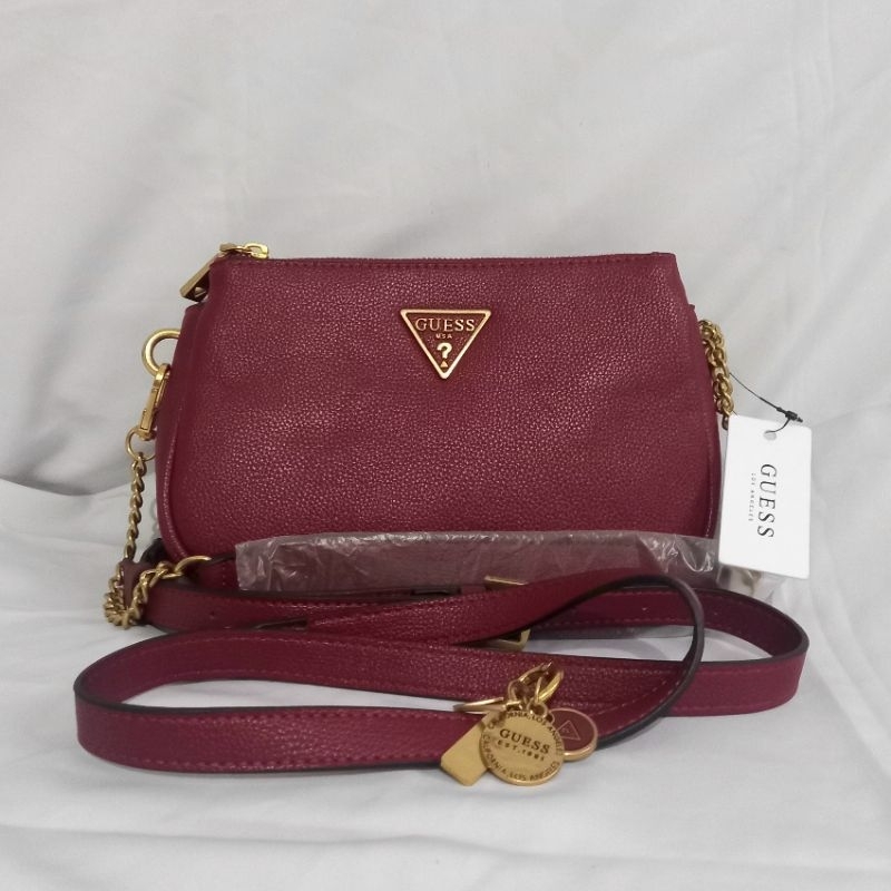 TAS GUESS DESTINY double zipper bag (Wine Red)