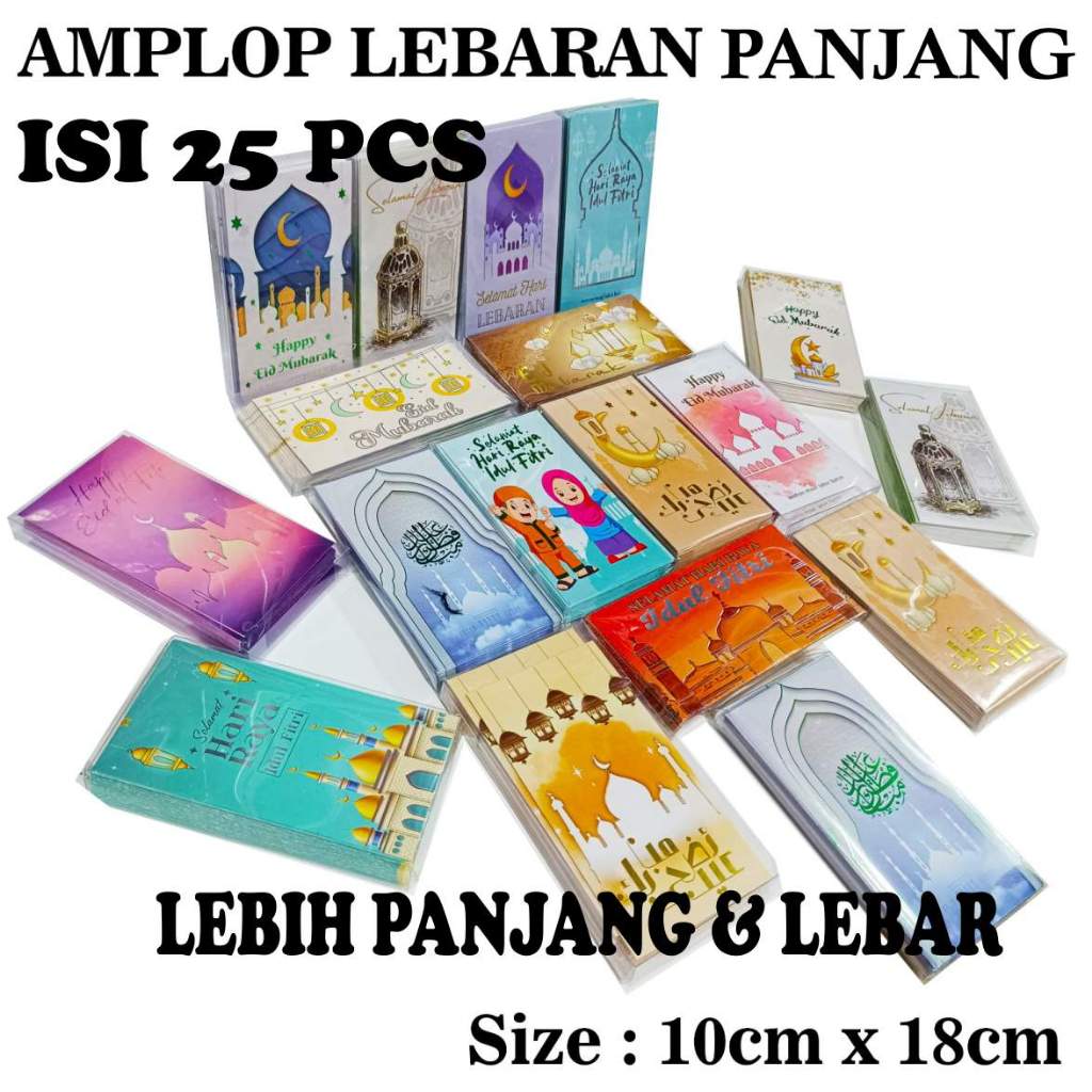 

GROSIR Amplop Lebaran Idul Fitri PANJANG (isi 25 pcs) Amplop Karakter Angpao Lucu