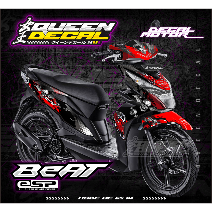 Stiker Decal Motor BEAT ESP Full Body Desain Tengkorak - STIKER DECAL BEAT ESP Custom - BE