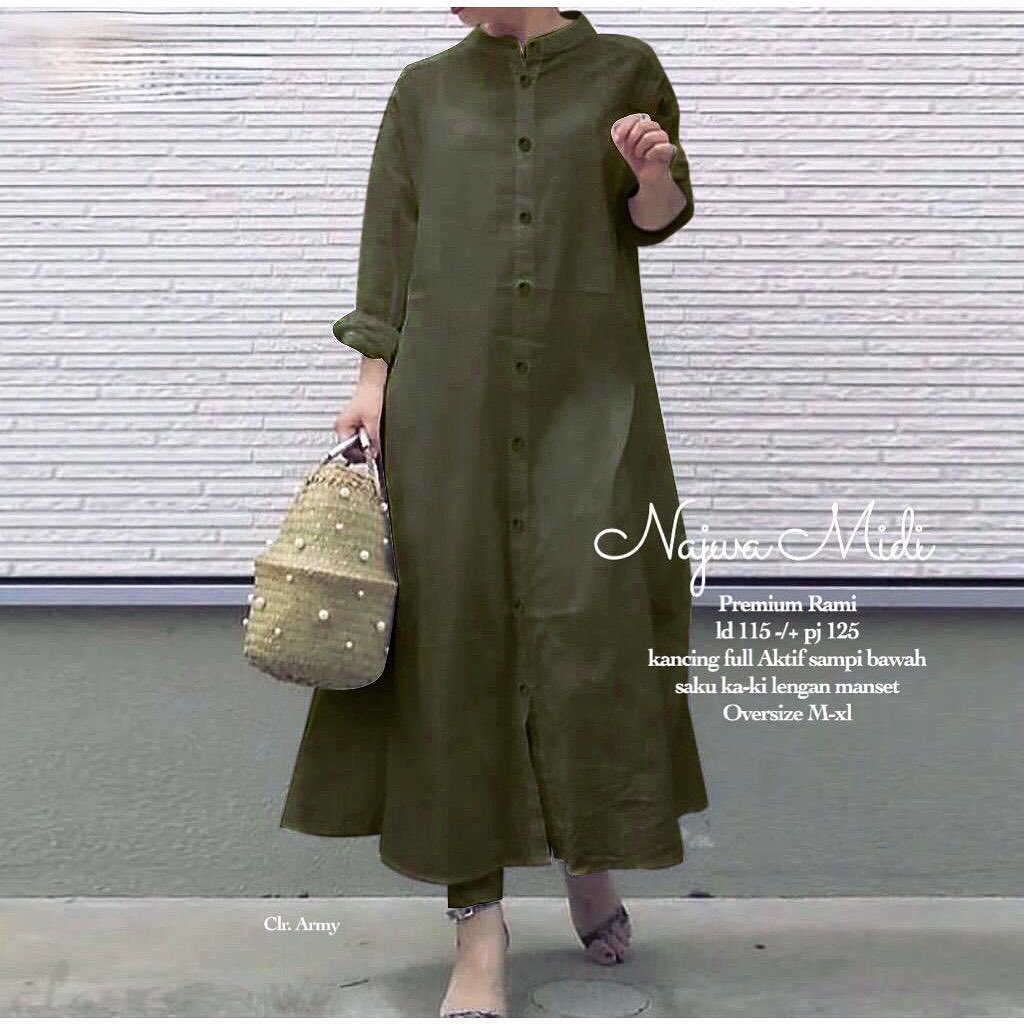 Pakaian Wanita. Baju Kondangan. Fashion Muslim. Baju Gamis. Fashion Wanita.. Najwa Midi