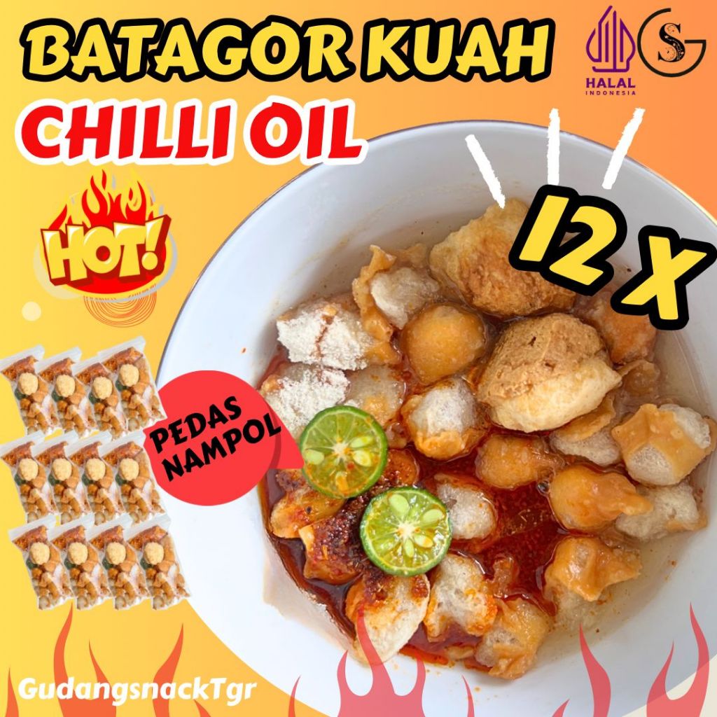 

12 Bungkus Batagor Kuah Dengan Chilli Oil Paket Hemat