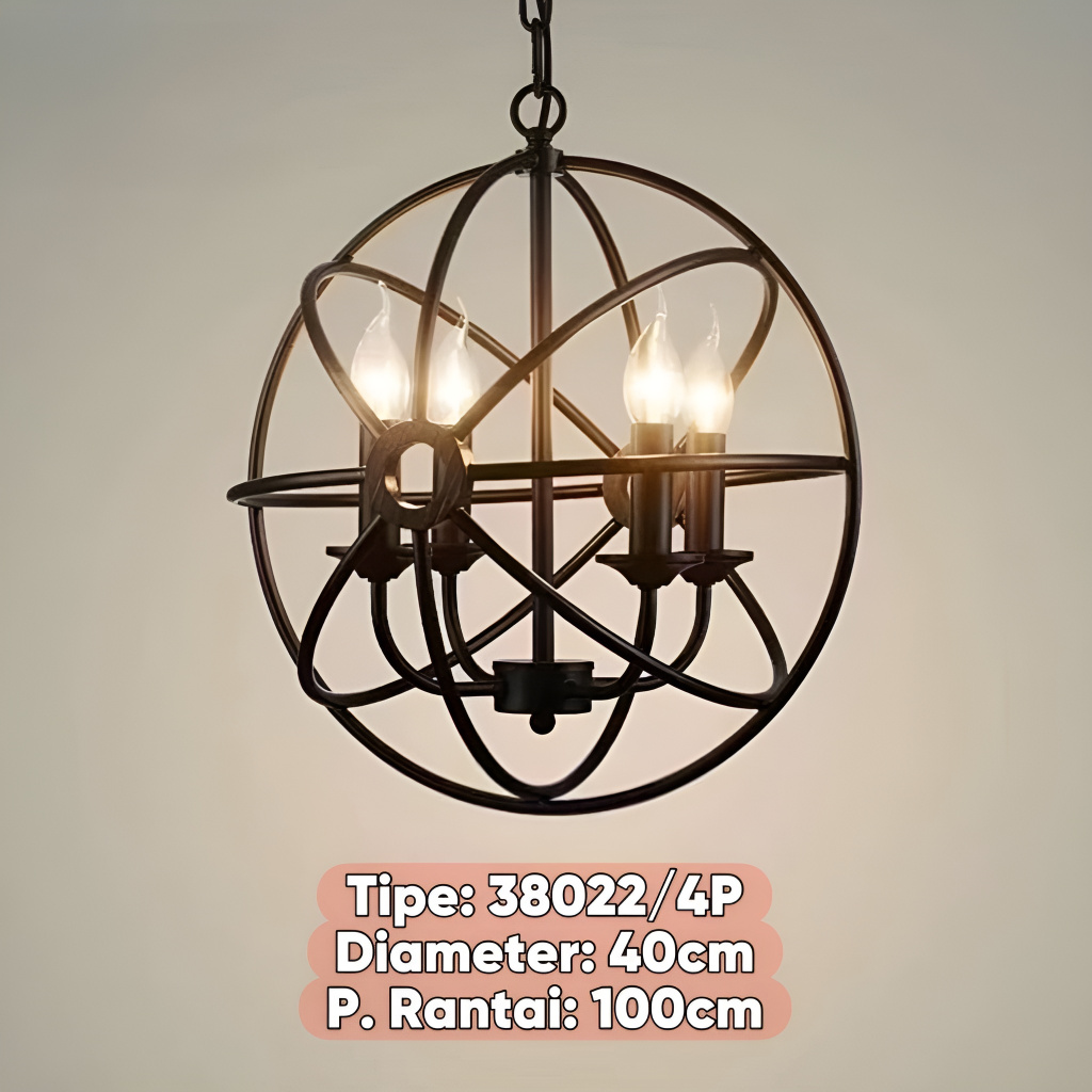 Lampu Gantung Hias Model Industrial Minimalis Modern untuk Kafe Dapur Ruang Tamu