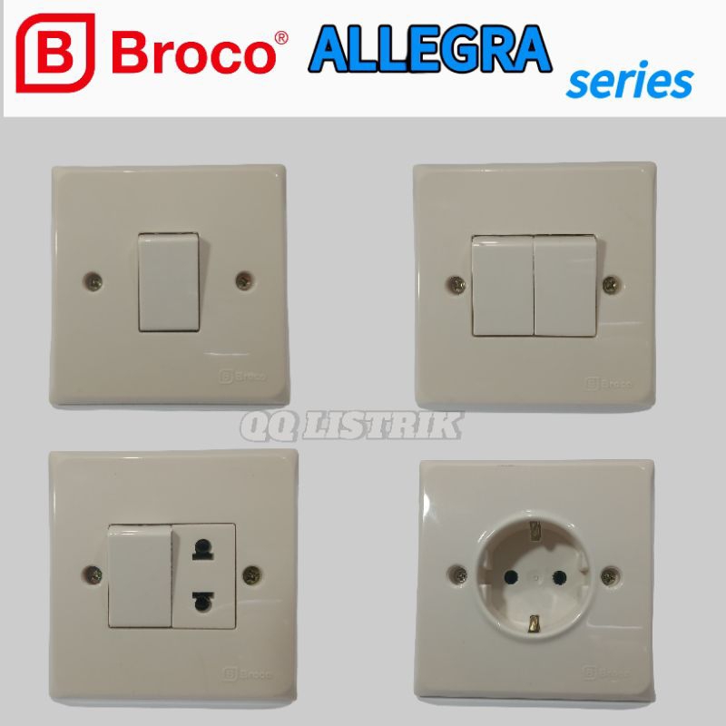 [GROSIR] BROCO ALLEGRA SERIES , SAKLAR , STOP KONTAK, SAKLAR + STOP IB BROCO ALLEGRA CREAM