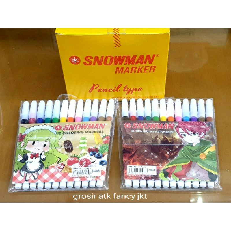 

Spidol 12 Warna Snowman PW-12A (1 bok)