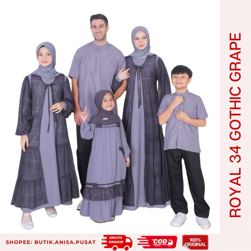 PUSAT - ETHICA ROYAL 32 GOTHIC GRAPE Sarimbit Keluarga 2024 Gamis Kagumi 324 Kagumi Kids 171 Koko Ka