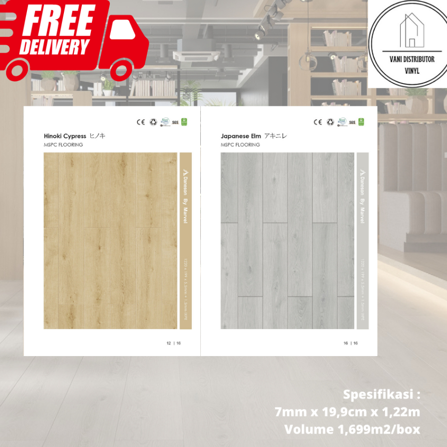 Lantai SPC Flooring Daneson | Vinyl Klik 7mm | Lantai SPC Wood