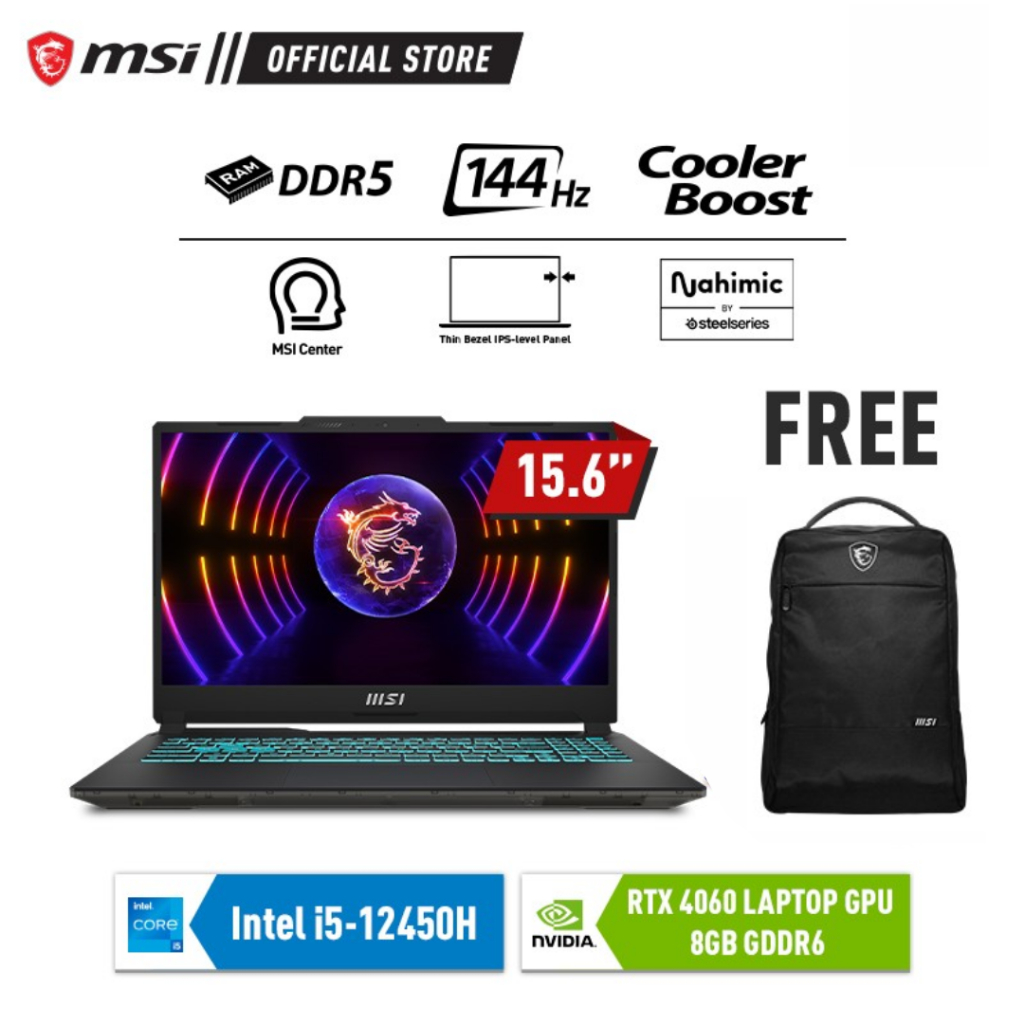 MSI Cyborg 15 A12VF-073 Intel i5-12450H 16GB 512GB RTX4060 15.6" O365