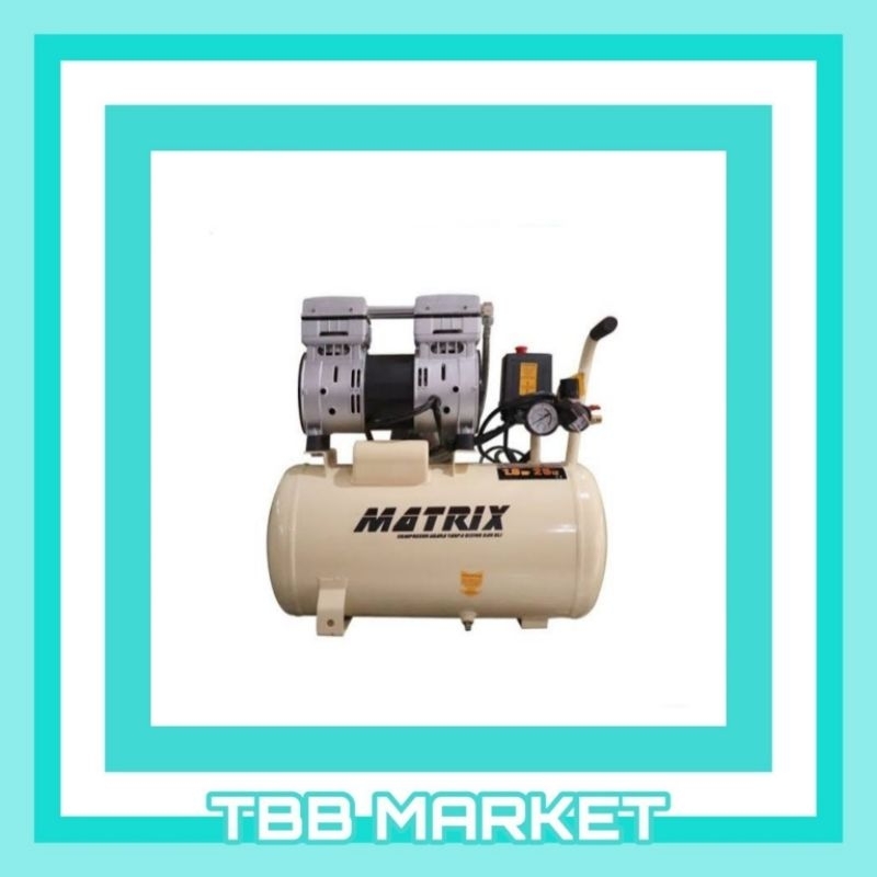 Mesin Kompresor Portable 1 HP 25 Liter Oiless Silent MATRIX Listrik