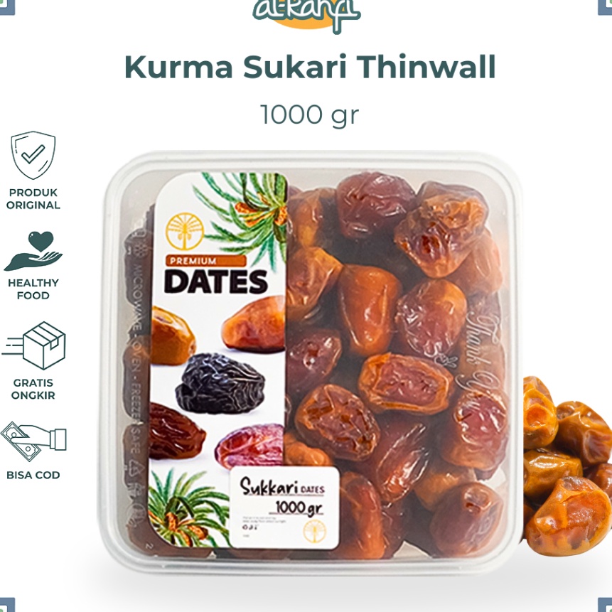 

Hematku Kurma Sukari 1 Kg Thinwall Kurma Raja Premium Original