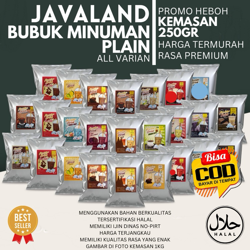 

Javaland Plain Bubuk Minuman Boba Kekinian Aneka Rasa 250gr