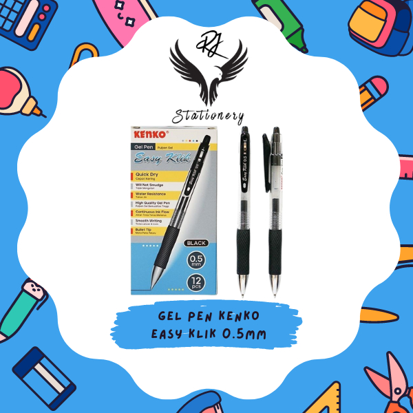 

KENKO GEL PEN Pulpen Pena EASY KLIK Retractable (Lusin)