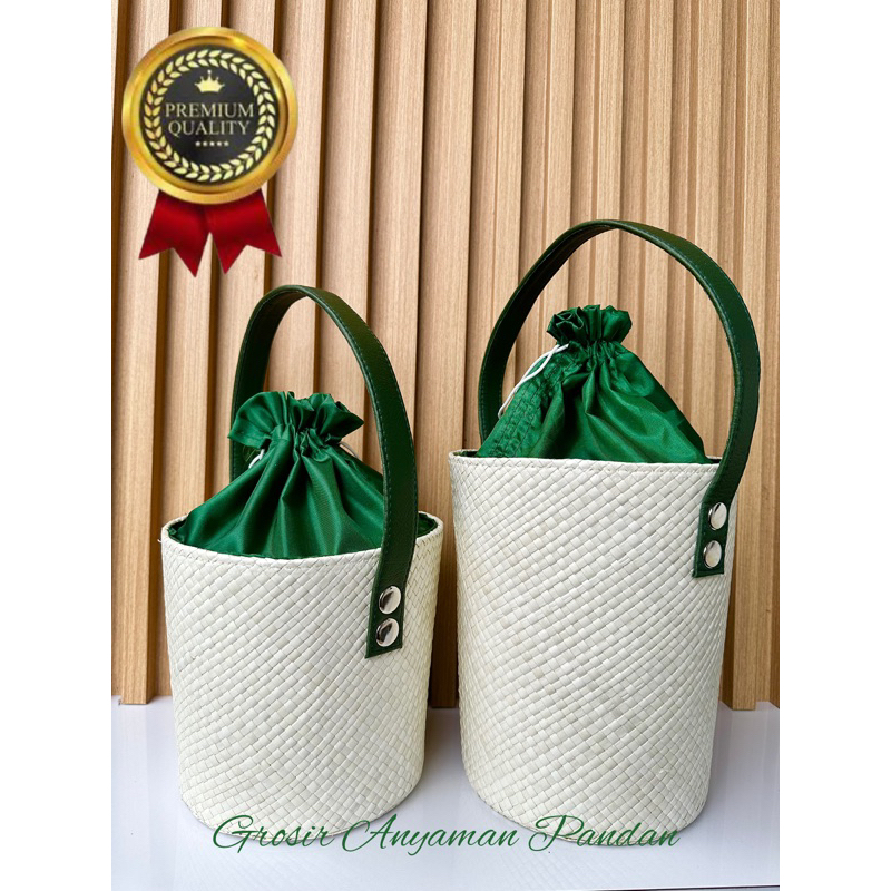 

Tas pandan EMBER POLOS GAGANG SATU VINIL ARMY tas parcel tas hampers goodiebag souvenir lebaran