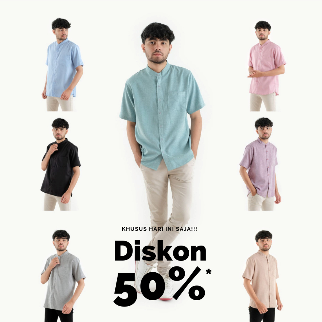 Baju Koko Pria Dewasa Lengan Pendek Terlaris / Kemeja Koko Dewasa / kemeja koko pria / kemeja koko p