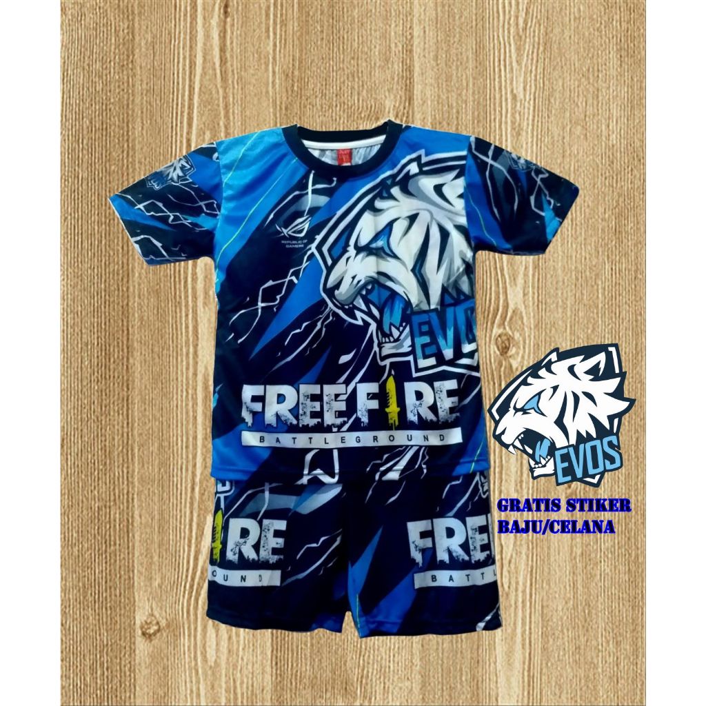 SETELAN FREE FIRE ANAK LAKI LAKI  | BAJU FF ANAK LAKI LAKI | SETELAN EVOS ANAK LAKI LAKI | BAJU FF L