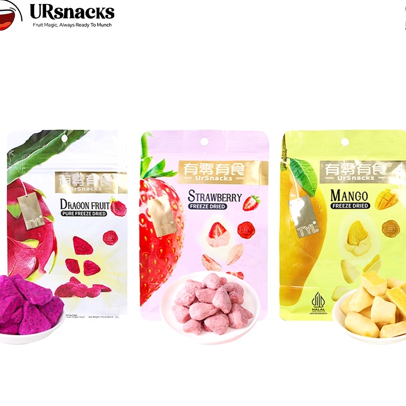 

HJ6 URSNACKS Bundle Of 3 Freeze Dried Keripik Sehat Dragon Fruit Mango Strawberry