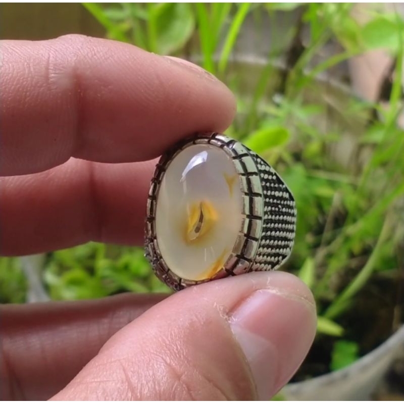 batu garut  combong tunggal buhun alamiah kantoran 19x12x7mm size ring 7