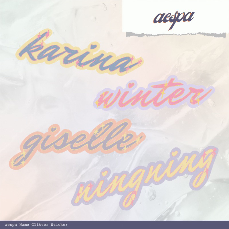 

Stiker Nama Giltter aespa