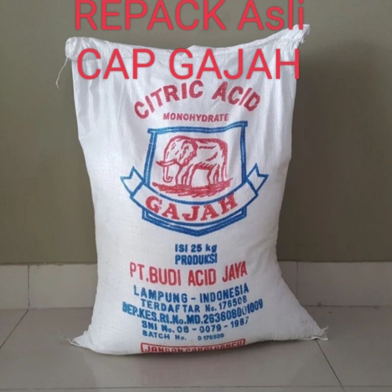 Garansi Terbaik Sitrun Asli Cap Gajah REPACK 1 Kilo Gram Asam Sitrun 1kg Citrun