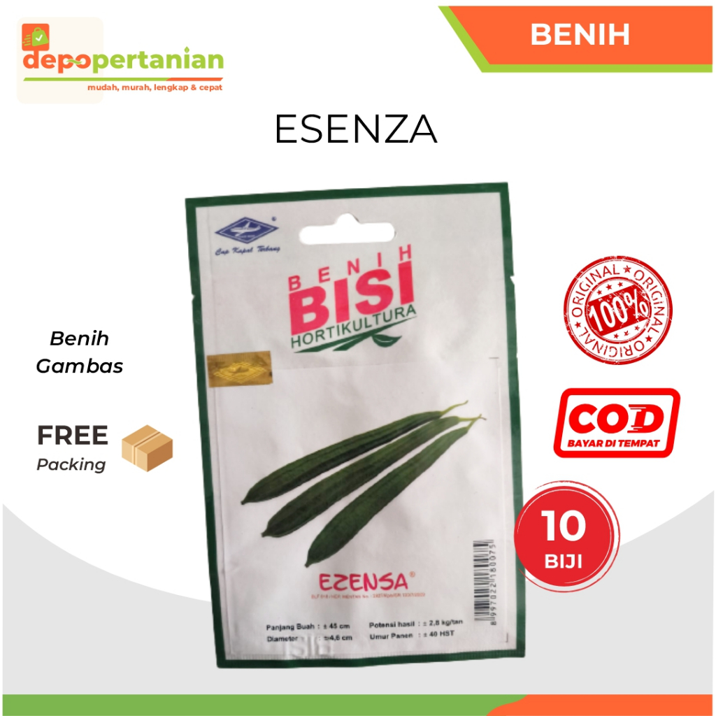 Depo Pertanian - Benih Gambas Esenza isi 10 Biji Bibit Oyong BISI Cap Kapal Terbang