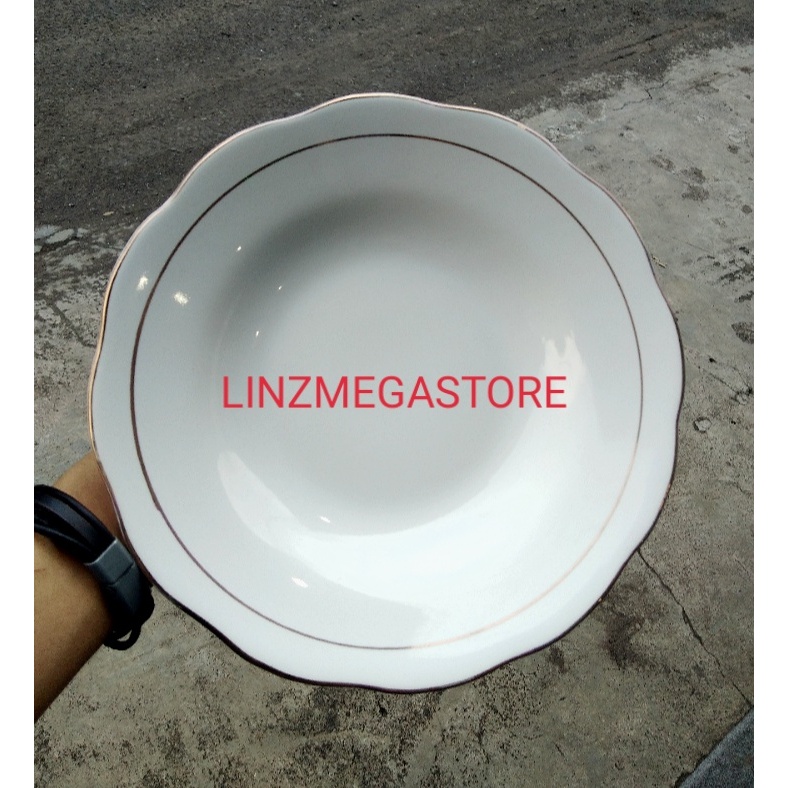 Piring Sango 9" List Emas | Piring Perasmanan 9" | Harga Untuk 3 Pcs / Piring Makan