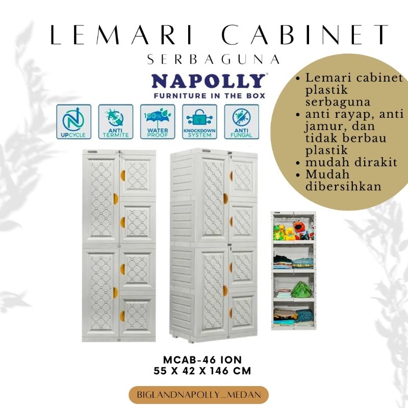 Lemari Cabinet / Lemari Serbaguna Plastik Napolly 2 Pintu