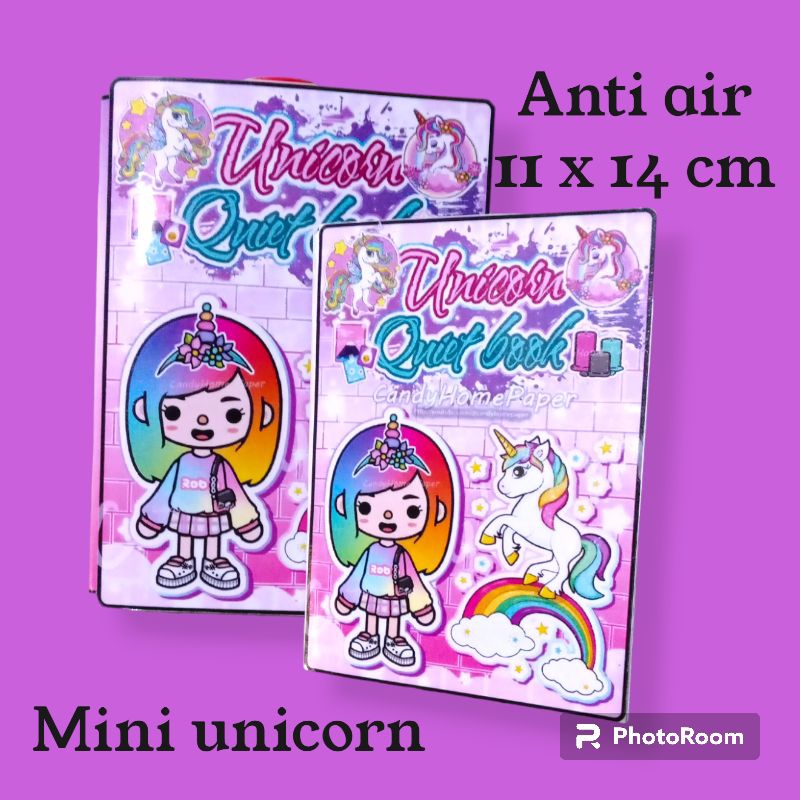 BUKU TOCA BOCA UNICORN MINI MURAH - QUIET BOOK - PAPER BOOK HOUSE DOLL - MAINAN MERANGKAI ANAK TK SD