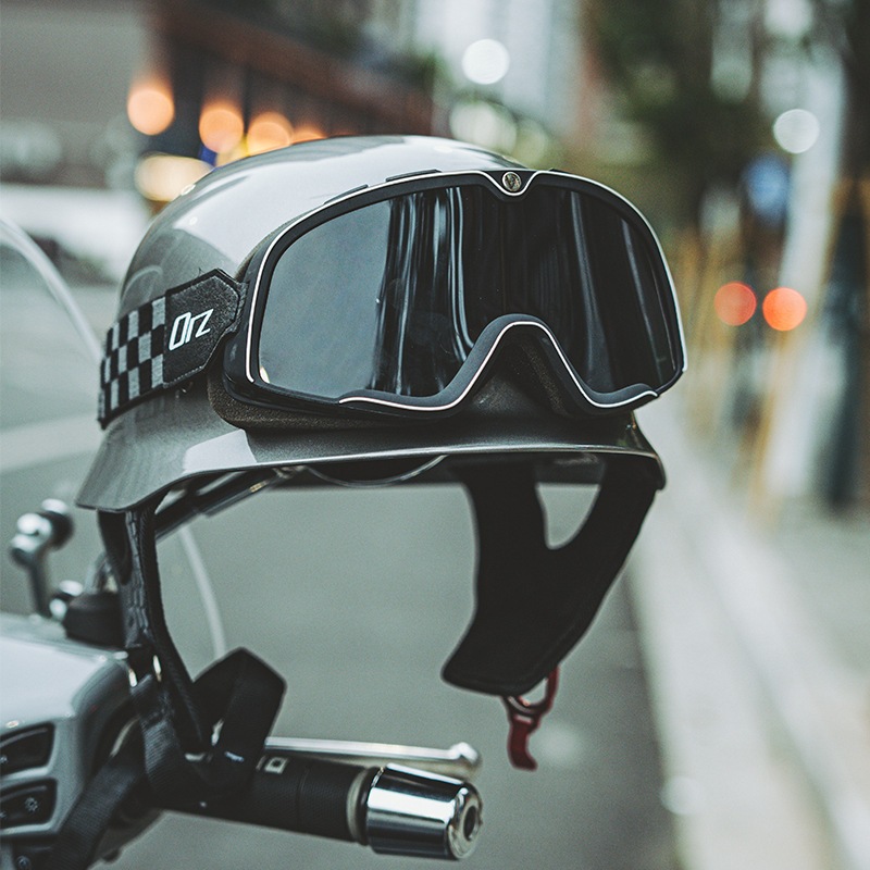 Helm Harley Orz Helm Harley Retro Jerman Pria dan Wanita Helm Setengah Pesiar Ringan Sepeda Listrik 