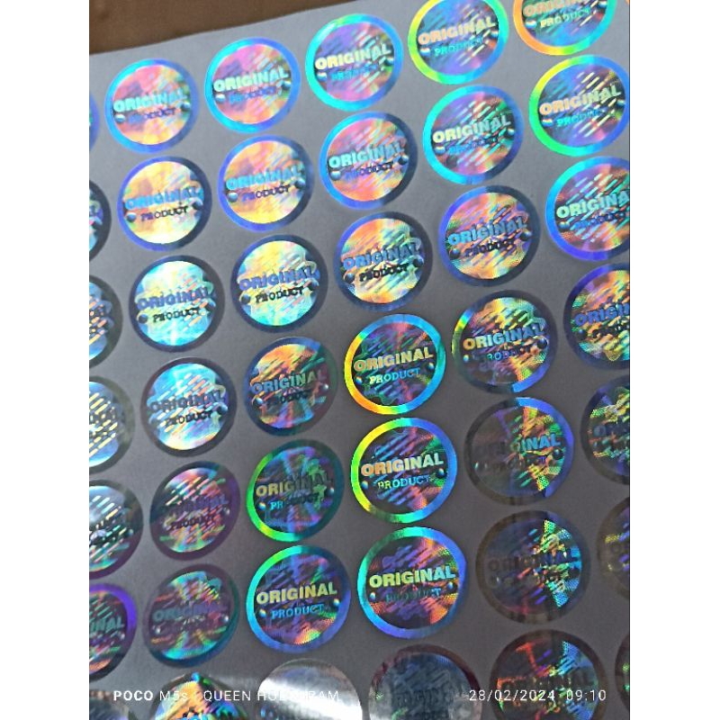 

stiker hologram original produk mutiara