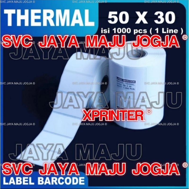 

[ XPRINTER ] 50 X 30 - 1 LINE THERMAL - FACE OUT - ISI 1.000 PCS || CORE 1" || LABEL BARCODE DIRECT THERMAL - APOTEK LABORATORIUM RESEP OBAT || 50X30 - XP 360B XP 420B XP 490B XP D4601B TT 426B - ISI 1000 PCS