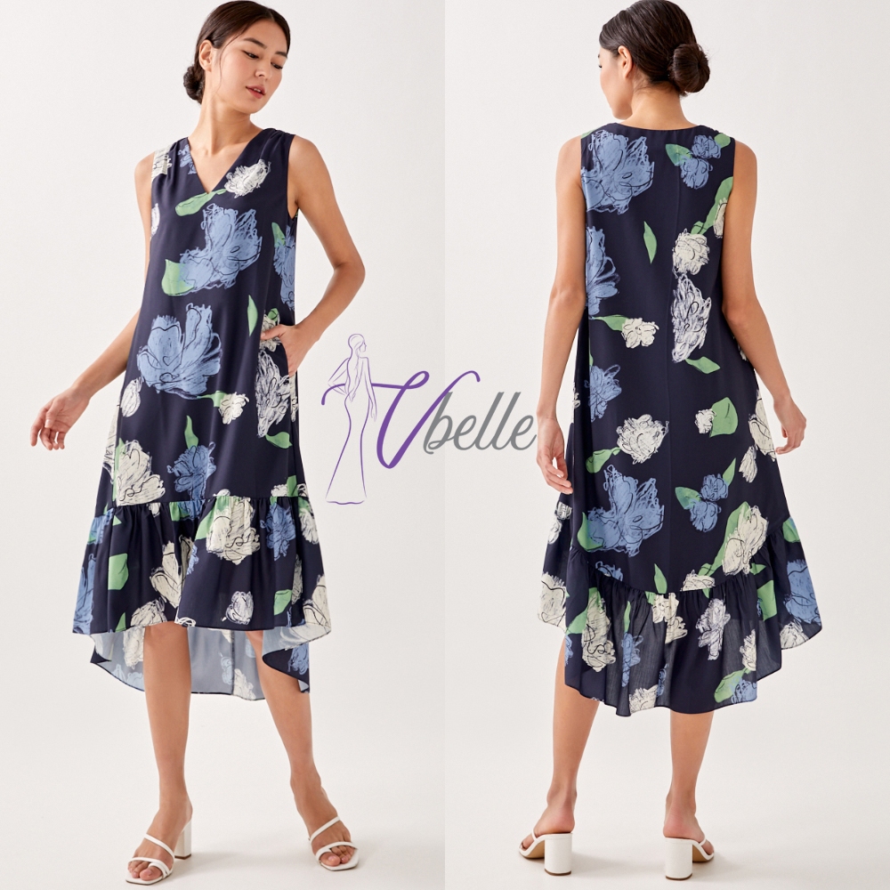 Rey high low hem midi dress