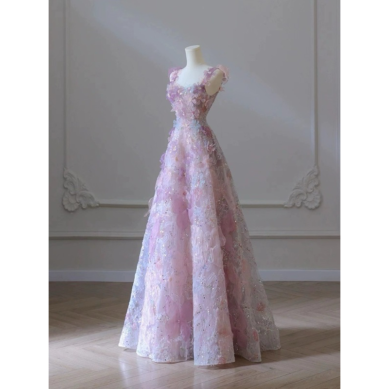 Floral Garden Gaun Pesta Mewah Sexy Luxury Party Photoshoot Dress Gown