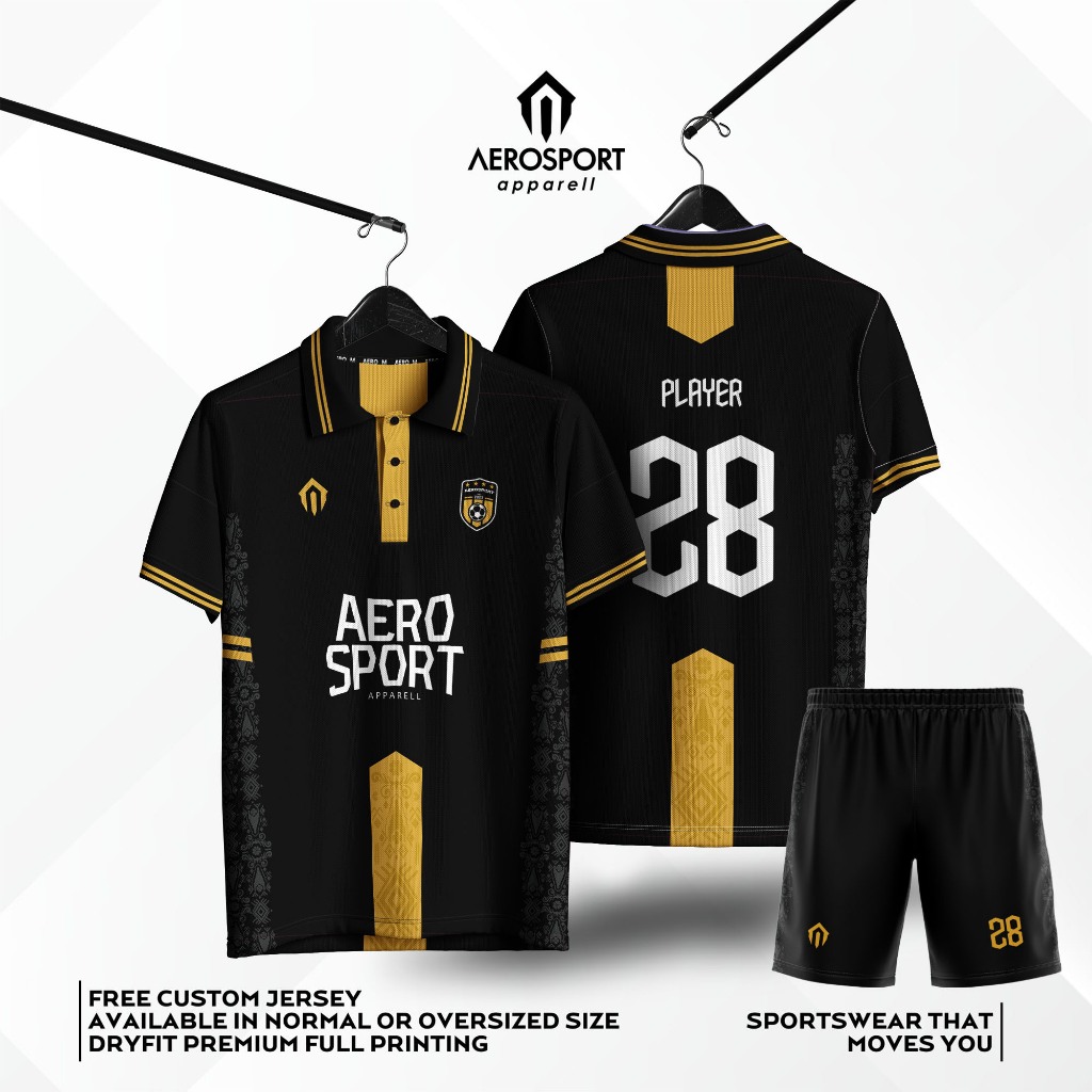 Jersey LONAWA Futsal Bola Aerosport  Berkerah Setelan Full Printing Dryfit Premium Aerosport Bisa Sa