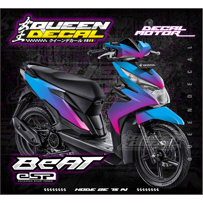 DECAL BEAT ESP FULL BODY - Stiker Decal Beat ESP 2017-2019 Rainbow Simpel - BE