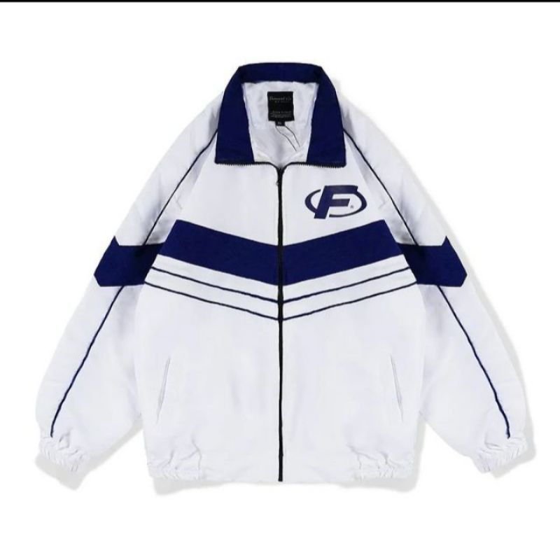 jacket vintage/ jaket cowok/ warna biru putih