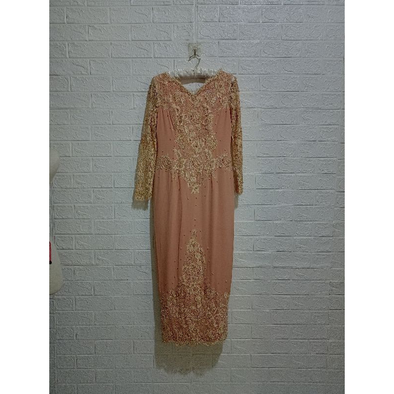 Preloved dress brokat Salem payet